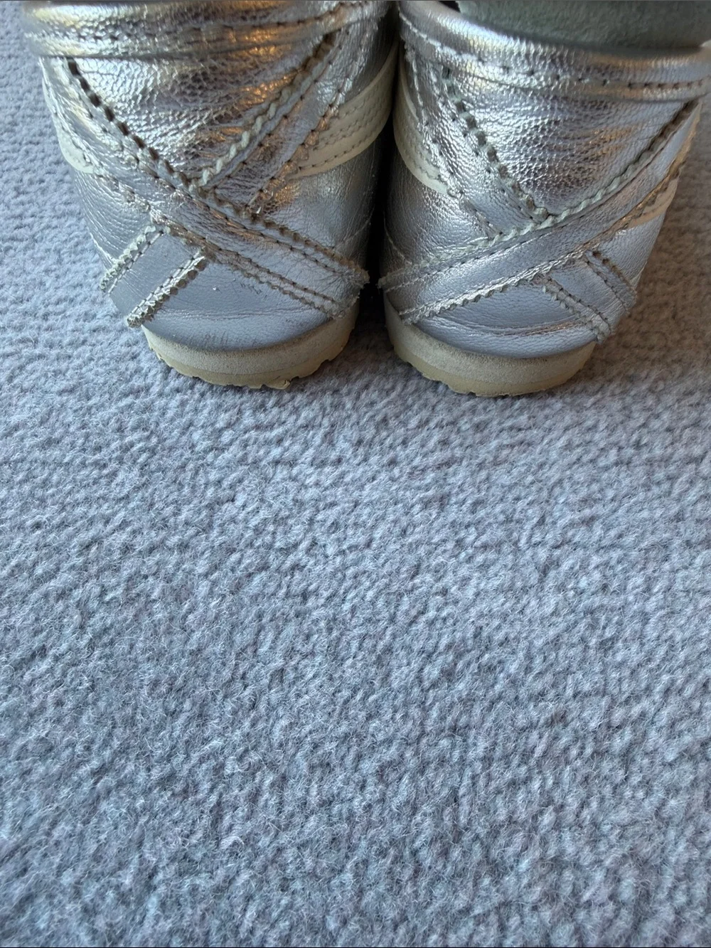 Onitsuka Tiger by Asics Silver Leather Lace-Up Sneakers